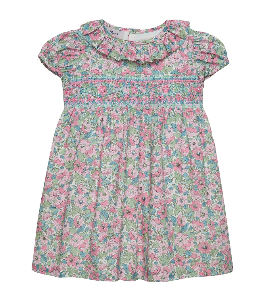 Trotters cotton smocked Liberty print dress 3-24 months (British brand)