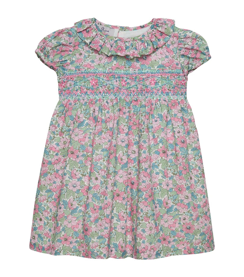 Trotters cotton smocked Liberty print dress 3-24 months (British brand)