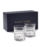 Ralph Lauren Hudson Plaid old-fashioned glasses set of two, imported from the UK