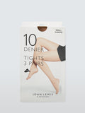 John Lewis 10 denier tights in almond, pack of 3, UK version