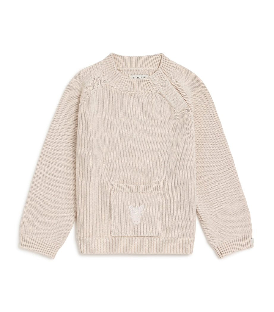 Donsje Organic Cotton Unicorn Loeke Baby Sweater 6-30 Months - British product