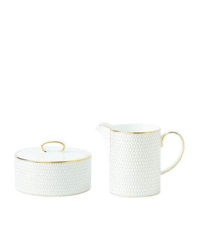 Wedgwood Gio Gold Sugar Pot and Milk Jug Tableware Set