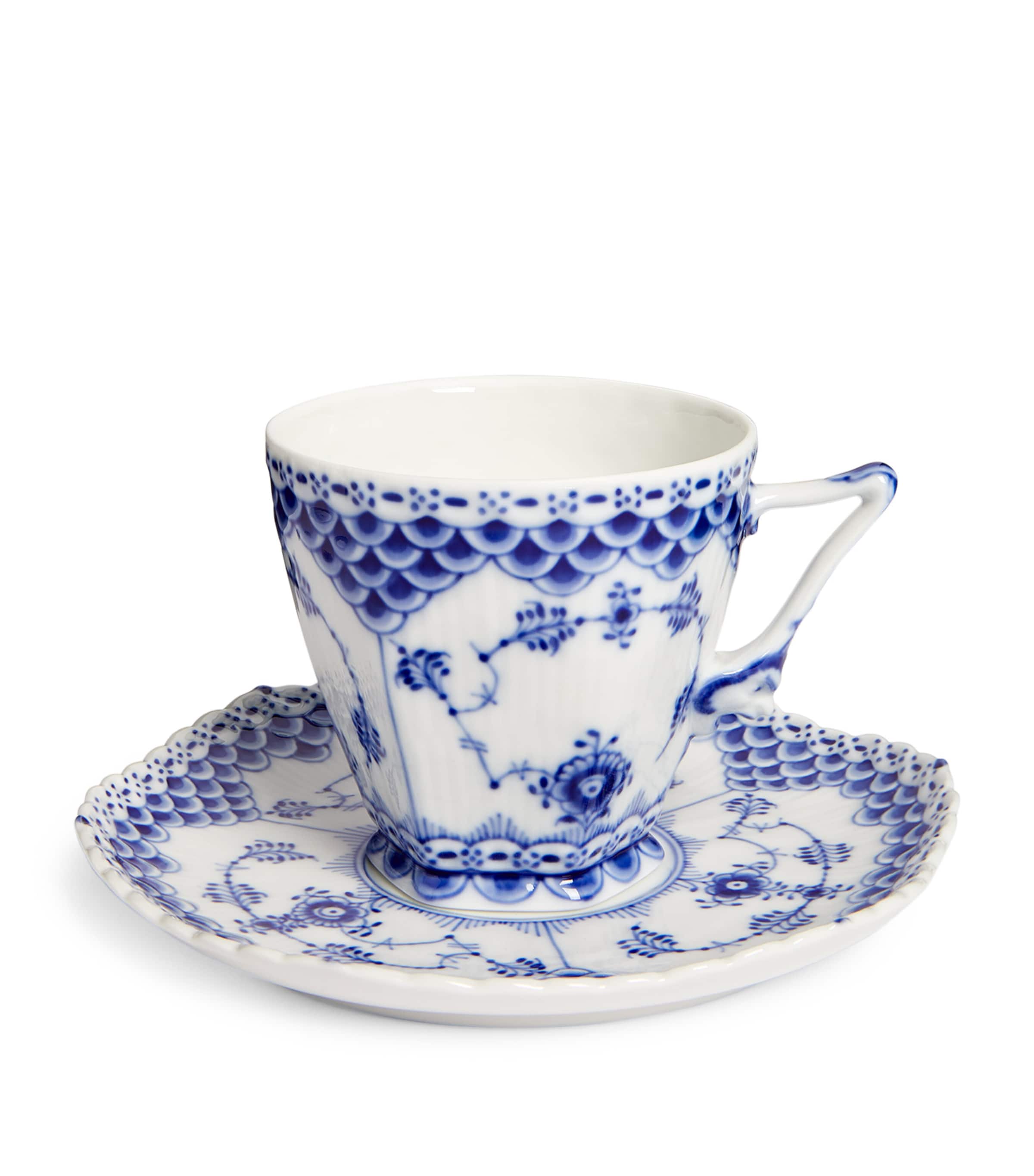 Royal Copenhagen Blue Fluted teacup and saucer, imported from the UK