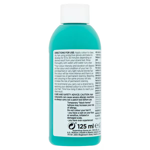 DNR Superdrug green hair dye - British product