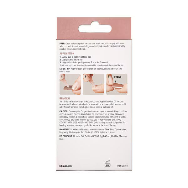 Kiss Bare-But-Better TruNude Press On Nails Medium Almond 31ct, UK version