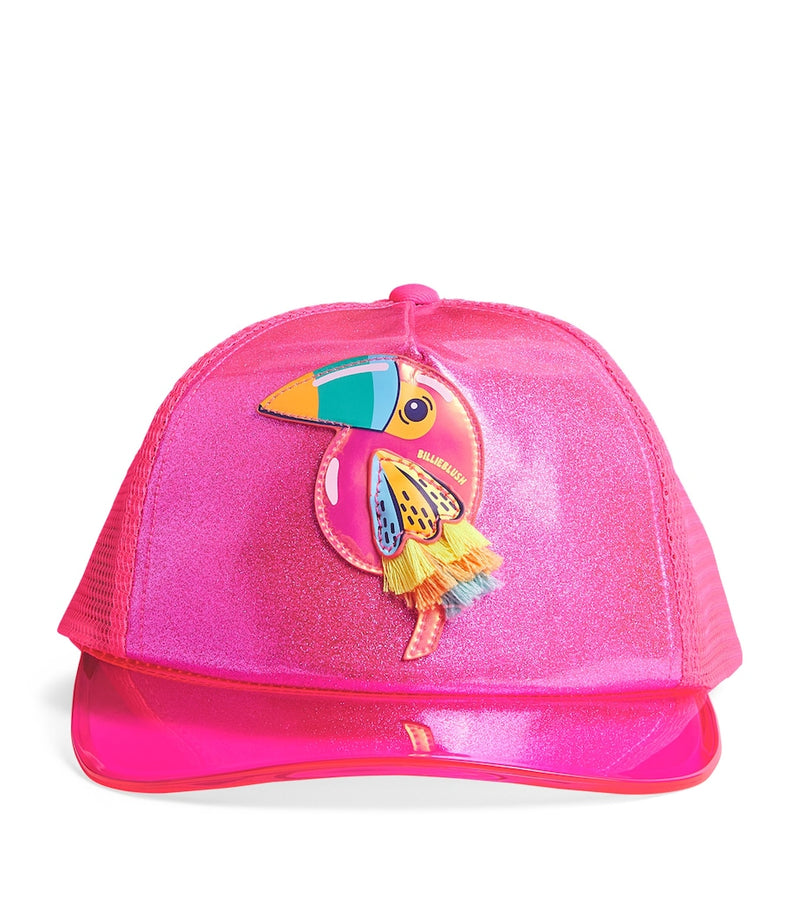 Billieblush kids baseball cap with pink shimmer and toucan design - British product