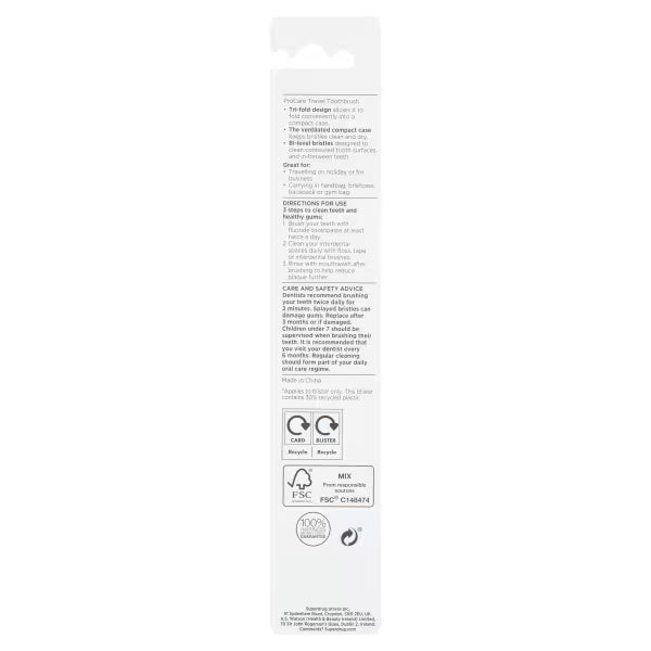 Superdrug folding travel toothbrush (British brand)