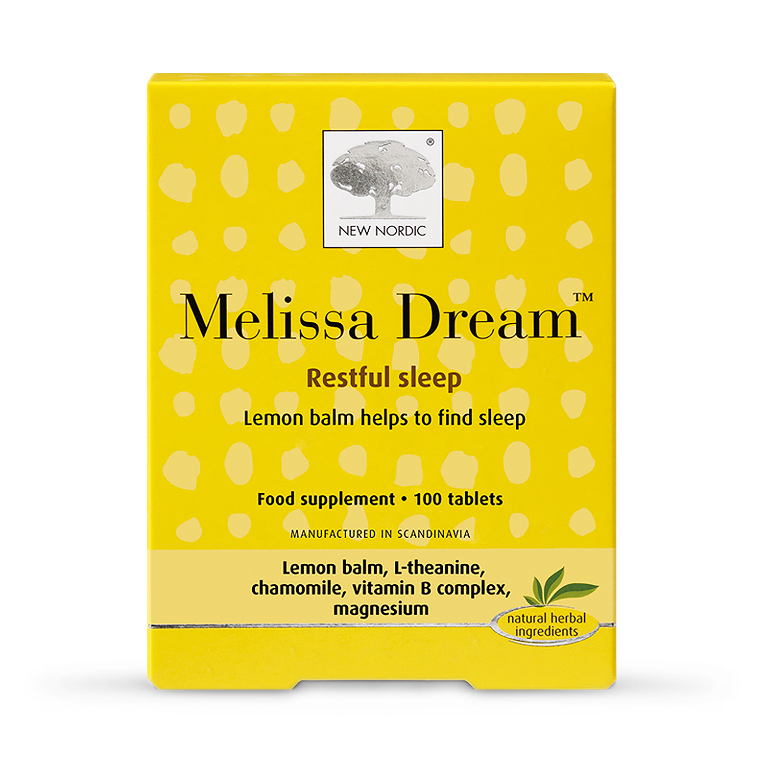 Herbal Sleep Support Supplement with Lemon Balm and Magnesium 40 Tablets