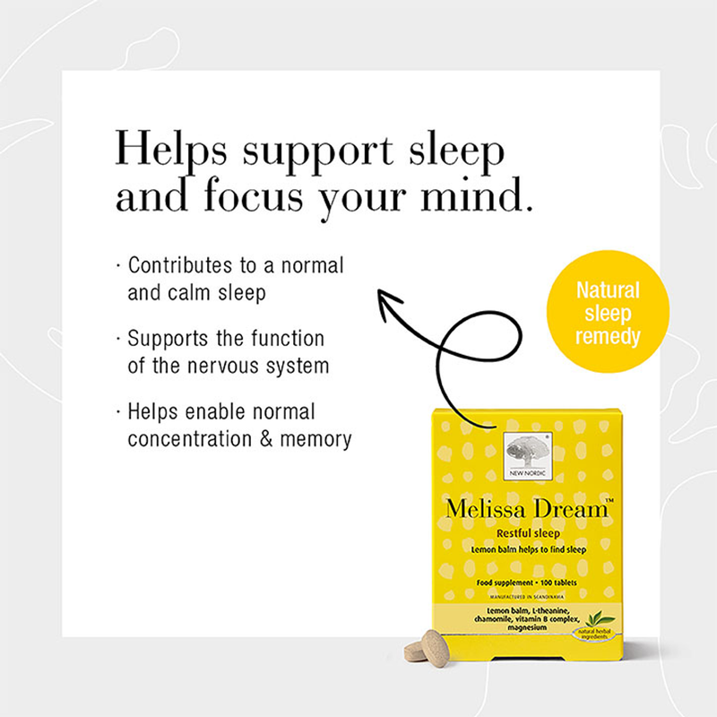 Herbal Sleep Support Supplement with Lemon Balm and Magnesium 40 Tablets