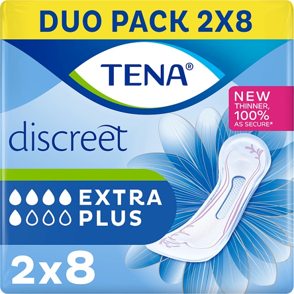 TENA Discreet Extra Plus pads 16 pack (British brand)