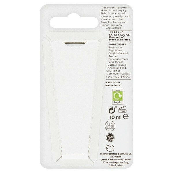 Superdrug Extracts Strawberry Lip Balm 10Ml GOODS Superdrug   