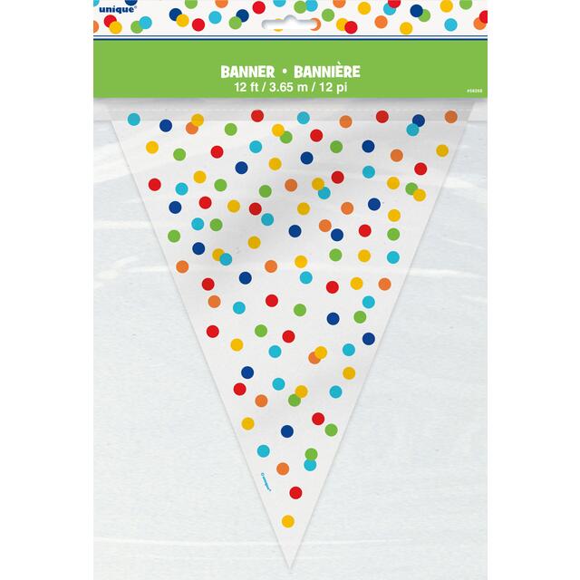 Rainbow Polka Dot Flag Banner 12ft - McGrocer