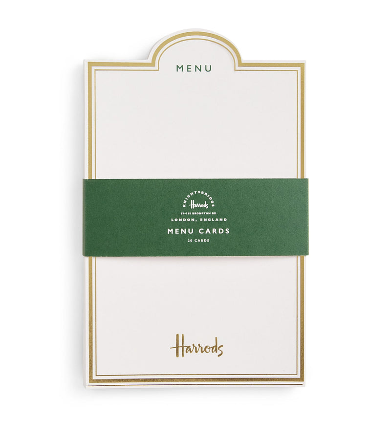 Harrods menu cards set of 20, UK version