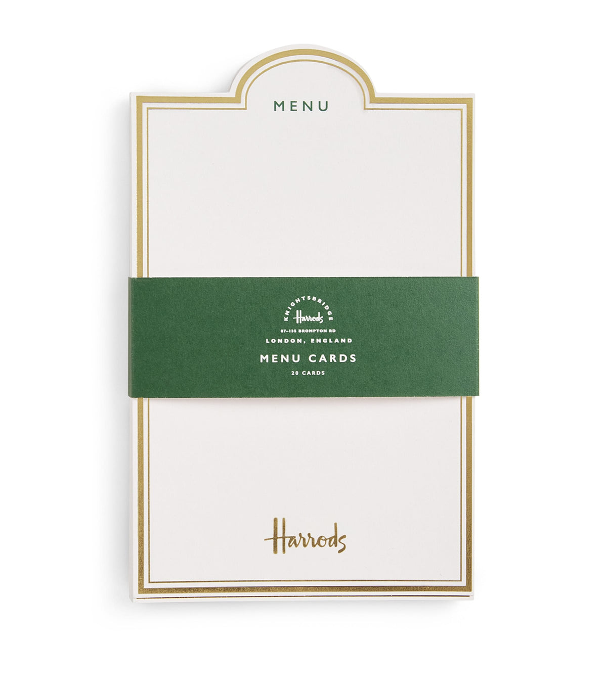 Harrods menu cards set of 20, UK version