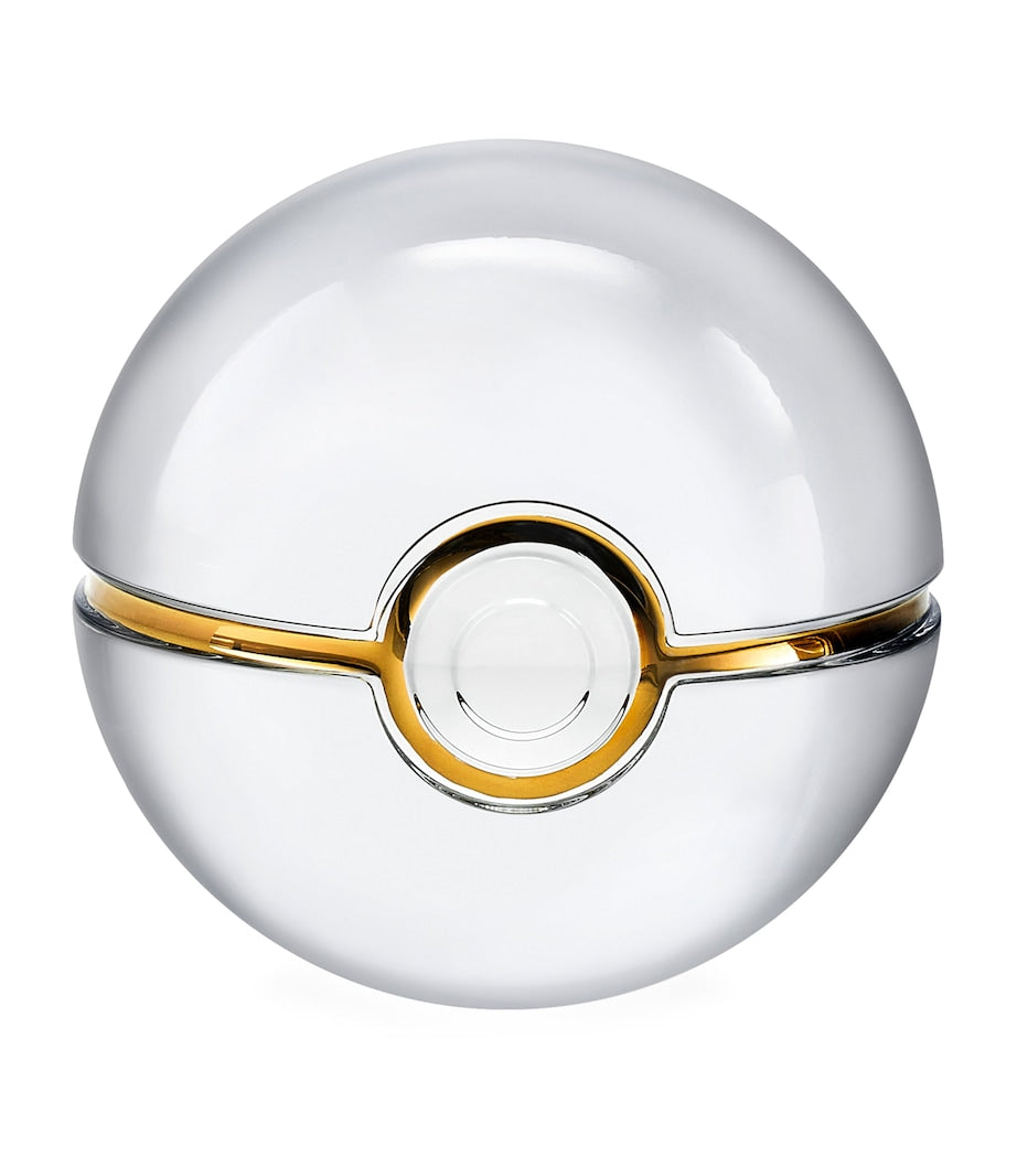 Clear Crystal Decorative Ball with Gold Mesh Trim 7cm