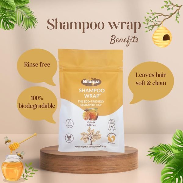 Nilaqua shampoo wrap oat milk honey, imported from the UK