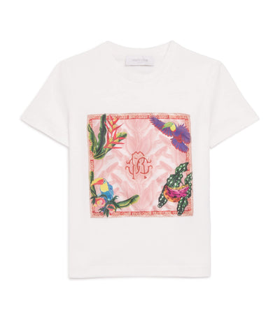 Roberto Cavalli Cotton Tropical Logo Print Children's T-Shirt (4-14 Years)