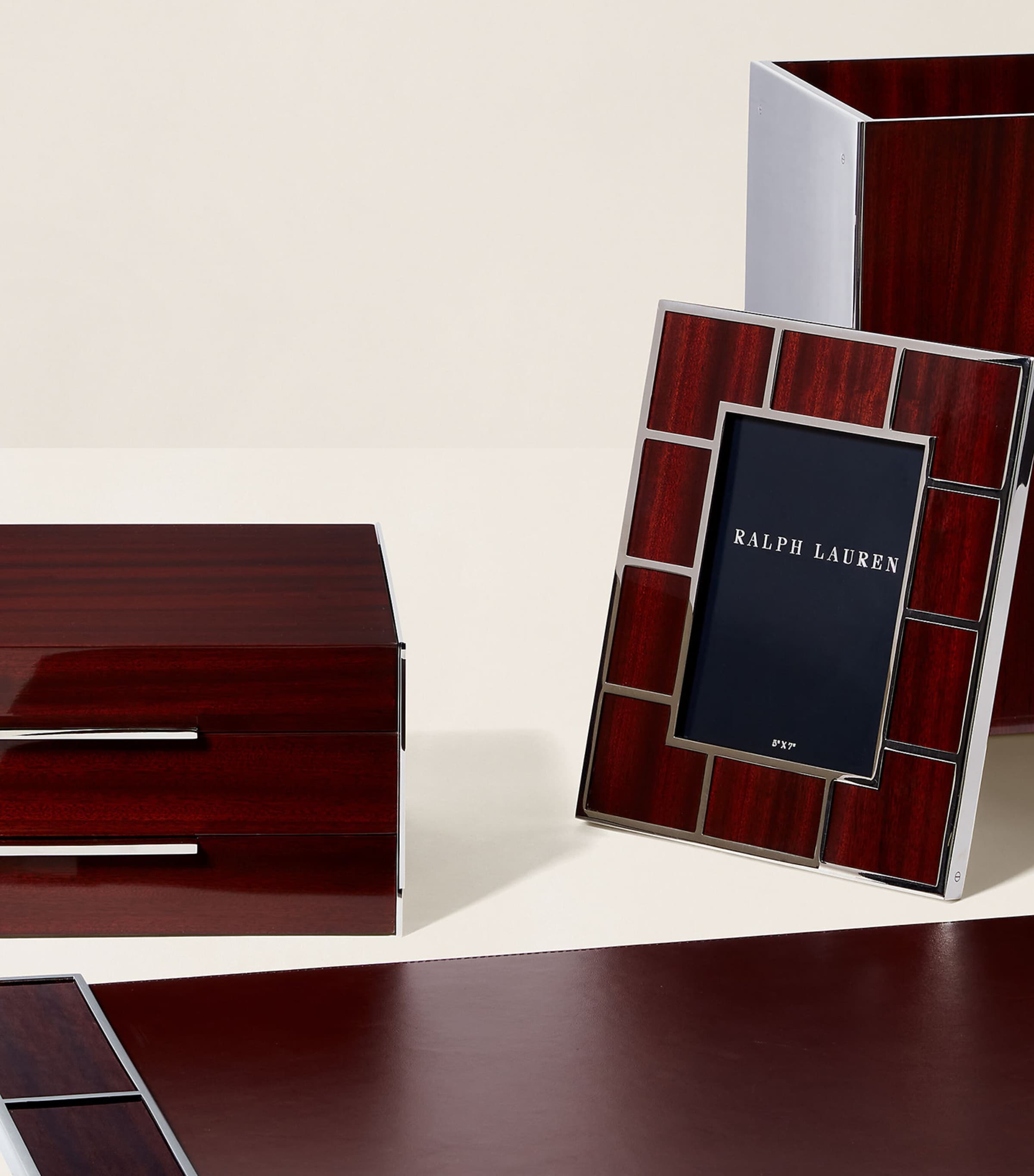 Ralph Lauren Home Wood Veneer Hilding Desk Blotter
