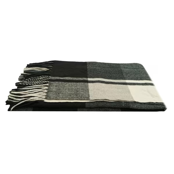 Superdrug black check scarf 180 by 64cm (British brand)