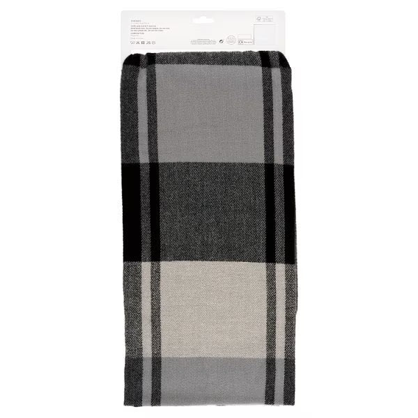 Superdrug black check scarf 180 by 64cm (British brand)
