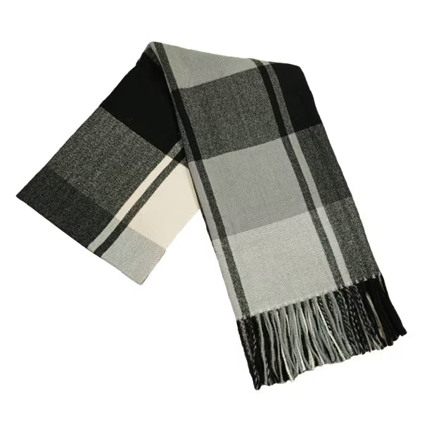 Superdrug black check scarf 180 by 64cm (British brand)