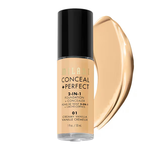 Milani Conceal + Perfect Foundation Creamy Vanilla 30ml, imported from the UK
