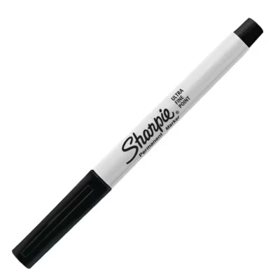 Sharpie permanent markers black pack of 2 (British brand)