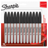 Sharpie permanent markers black 12 pack (British brand)