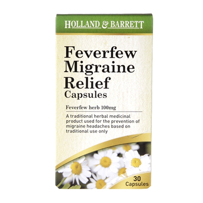 Holland & Barrett Grande Camomille, soulagement de la migraine, 30 gélules, 100 mg