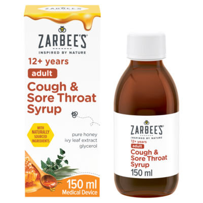 Zarbee's honey-based cough syrup 150ml (British brand)