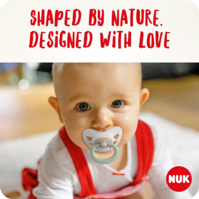 NUK Signature Soother 2-pack in pink or blue, imported from the UK