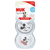 NUK Space baby dummy with Mickey or Minnie Mouse design, imported from the UK