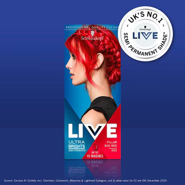 LIVE semi-permanent hair dye Pillar Box Red, UK version
