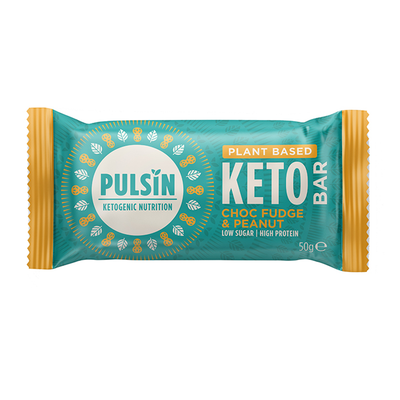 Pulsin Choc Fudge og Peanøtt Keto Bar Protein Snack 50g