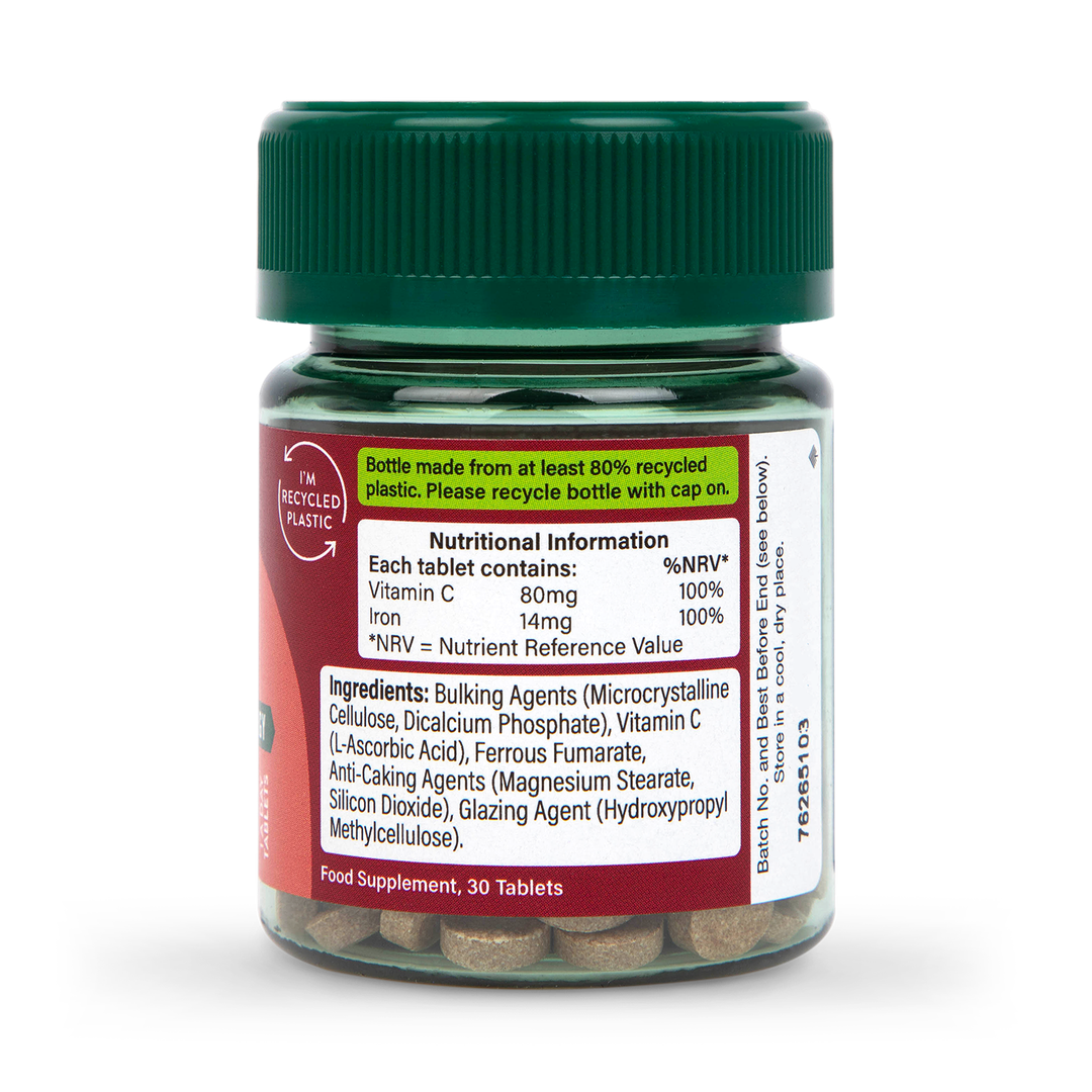 Holland Barrett Iron Vitamin C 14mg 30 Tablets