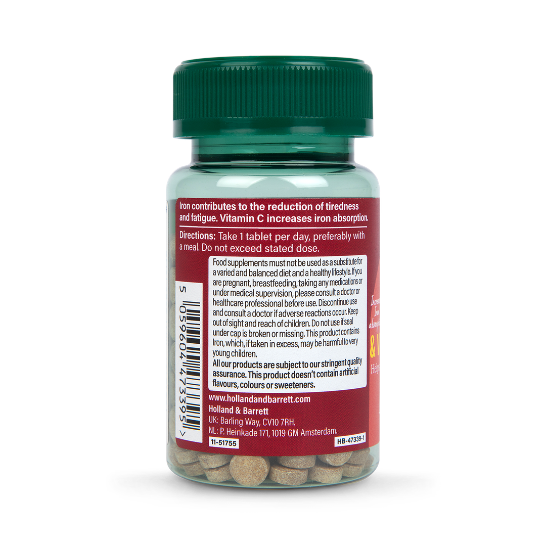 Holland Barrett Iron Vitamin C 14mg 180 Tablets