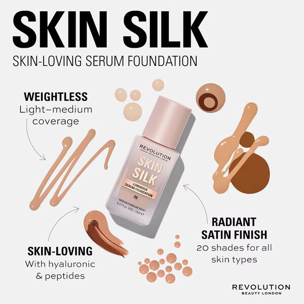 Revolution Skin Silk Serum Foundation F9 imported from the UK