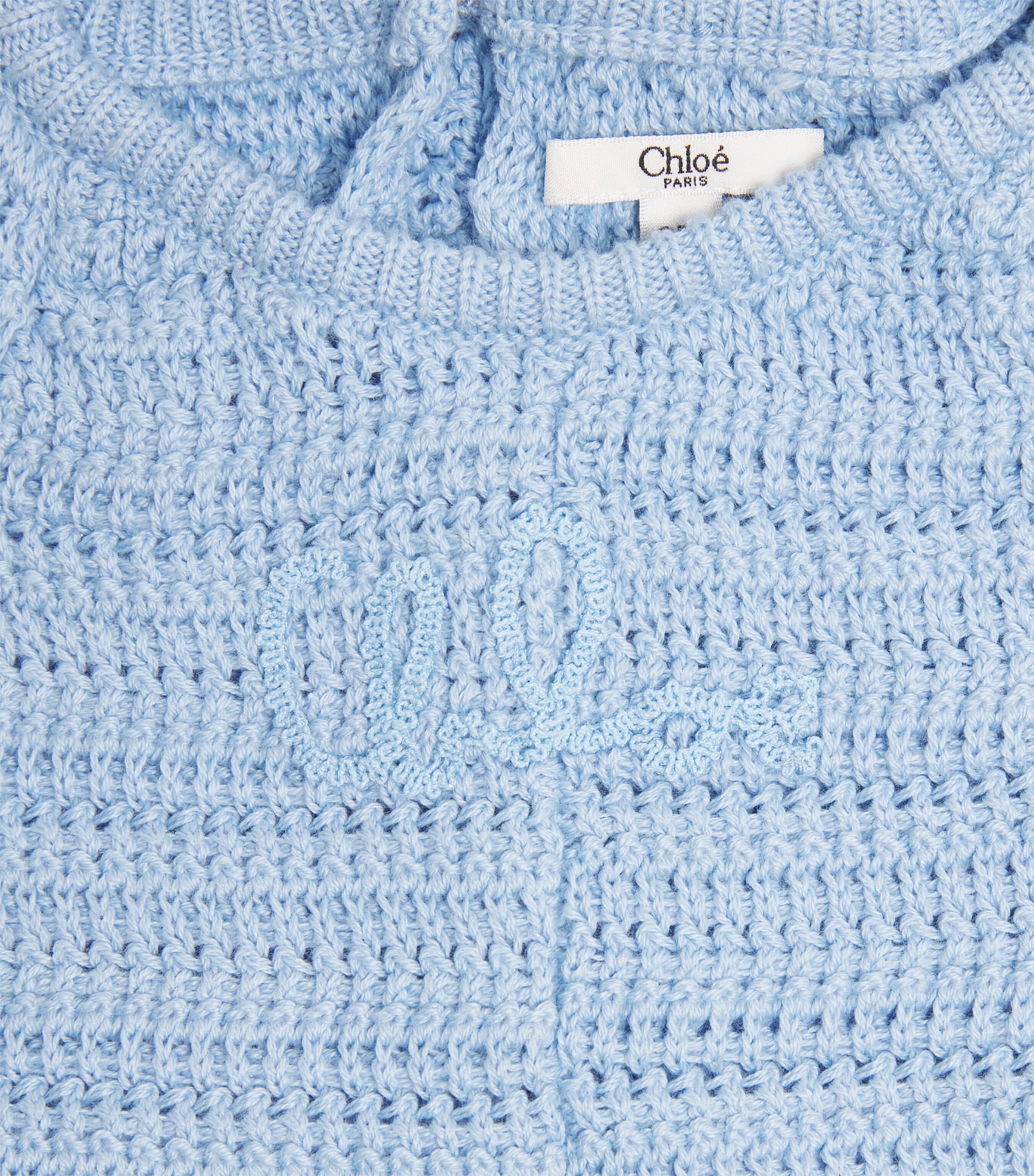 Chloé Kids cotton knitted logo playsuit 6-36 months - British product