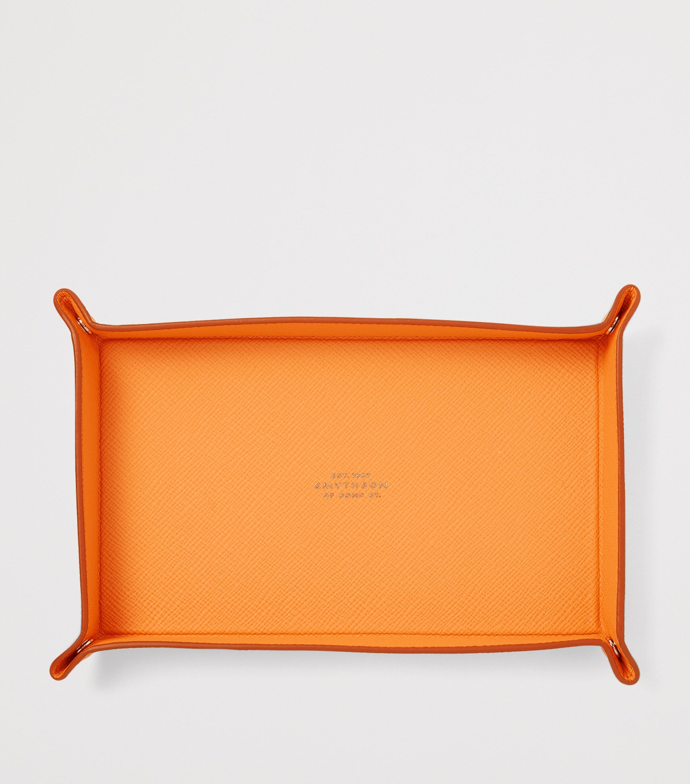 Smythson small leather panama rectangular trinket tray (British brand)