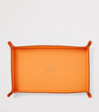 Smythson small leather panama rectangular trinket tray (British brand)