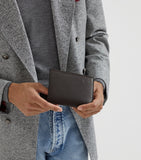 Brunello Cucinelli leather passport holder with card slots, 10.5cm x 14cm - British product