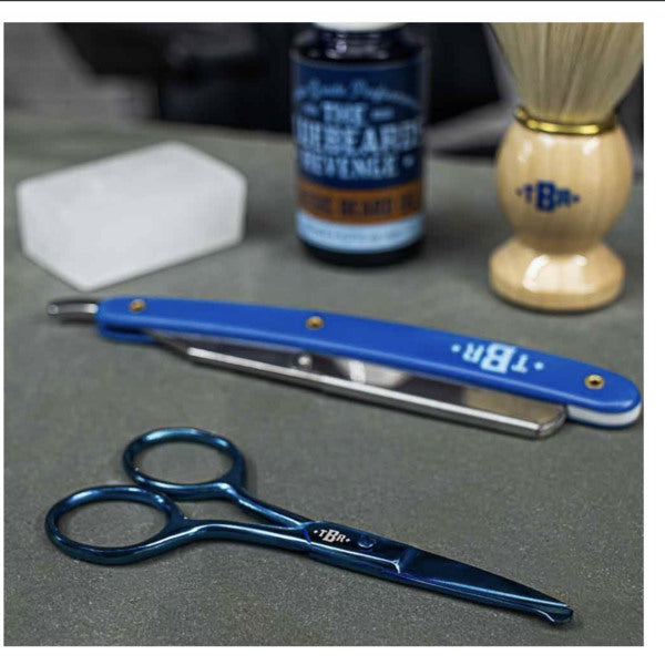 Bluebeards Revenge beard scissors metallic blue 9cm (British brand)