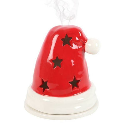 Santa Tealight and Incense Cone Holder Ceramic Home Decor 11cm