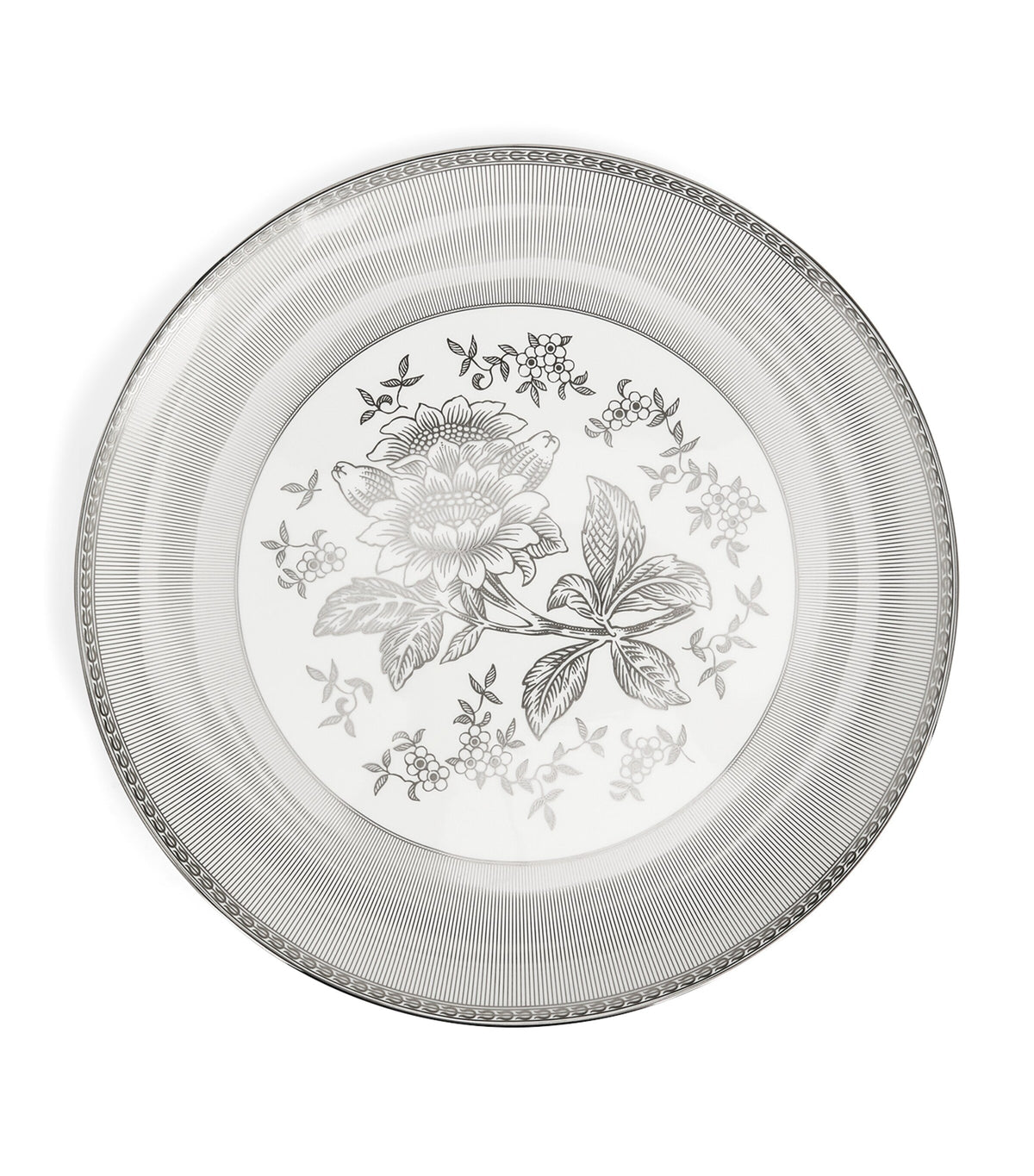 Wedgwood bone china Silver Tonquin plate 34cm (British brand)