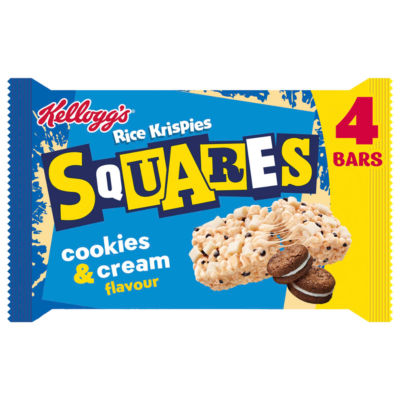 Kellogg's Rice Krispies Squares Cookies and Cream snack bars 4x34g, UK version