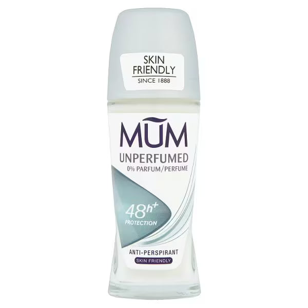 Mum Unperfumed Anti-Perspirant Roller Ball 50ml, imported from the UK