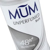 Mum Unperfumed Anti-Perspirant Roller Ball 50ml, imported from the UK