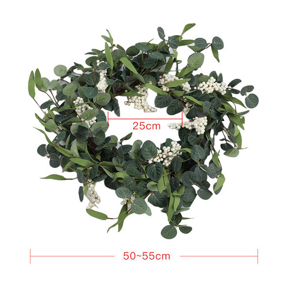 Livingandhome Artificial Eucalyptus Wreath Green 55cm, UK version