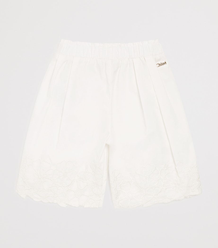 Chloé kids cotton embroidered wide-leg trousers 6-36 months - British product