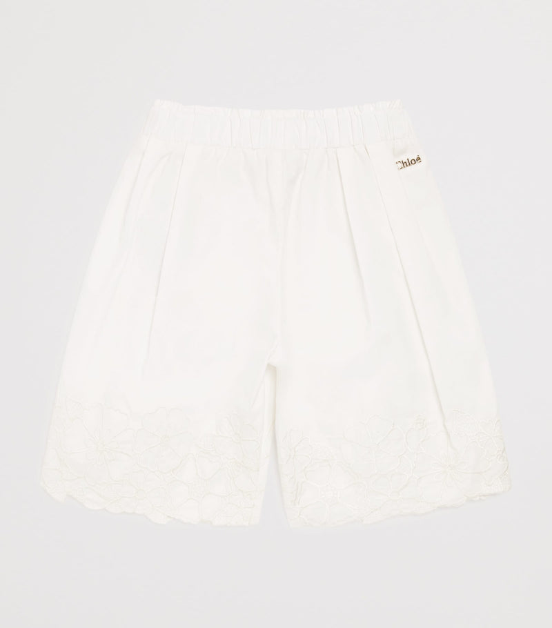 Chloé kids cotton embroidered wide-leg trousers 6-36 months - British product